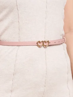 Sale Cienki damski pasek do spodni casualowy z klamerką w serduszka Damskie Paski