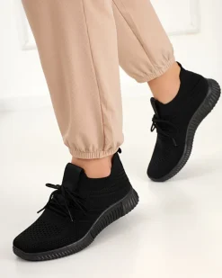 Czarne damskie buty sportowe Merisal - Obuwie Damskie Bieganie, Ćwiczenia I Trening