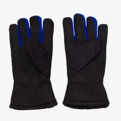 New Czarne męskie ocieplane rękawice z napisami i mi wstawkami - Akcesoria Rękawiczki