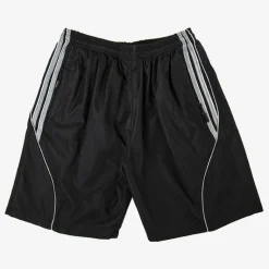 New Czarne spodenki męskie z szarymi lampasami - Odzież Spodnie