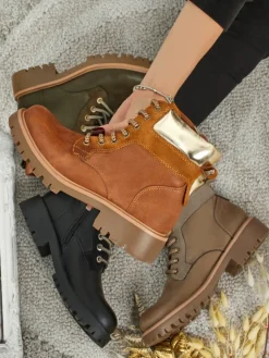 Sale Damskie botki trapery Maestroe Trapery|Botki Sznurowane