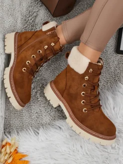 New Damskie botki trapery z kożuszkiem Tessara Trapery|Botki Z Delikatnym Ociepleniem