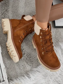 New Damskie botki trapery z kożuszkiem Tessara Trapery|Botki Z Delikatnym Ociepleniem