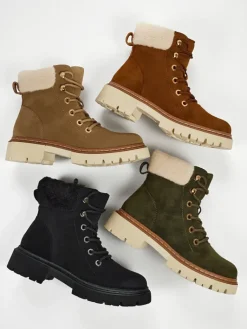 New Damskie botki trapery z kożuszkiem Tessara Trapery|Botki Z Delikatnym Ociepleniem