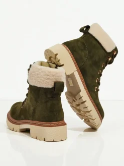 Sale Damskie botki trapery z kożuszkiem Tessara Trapery|Botki Z Delikatnym Ociepleniem