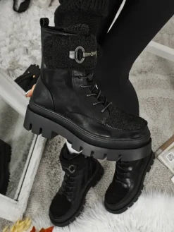 Best Damskie botki workery z kożuszkiem Safil Workery|Botki Z Delikatnym Ociepleniem