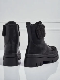 Best Damskie botki workery z kożuszkiem Safil Workery|Botki Z Delikatnym Ociepleniem