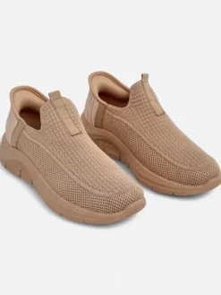 New Damskie buty slip on Selene Beżowe – wygodne sneakersy na płaskim obcasie Damskie Ugc|Bieganie, Ćwiczenia I Trening