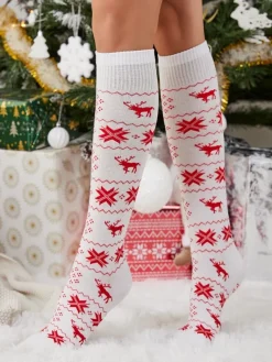 Damskie Długie świąteczne skarpety Skarpetki