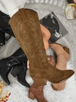 Hot Damskie kozaki typu kowbojki Marivelle Kozaki Na Obcasie|Kozaki Bez Ocieplenia