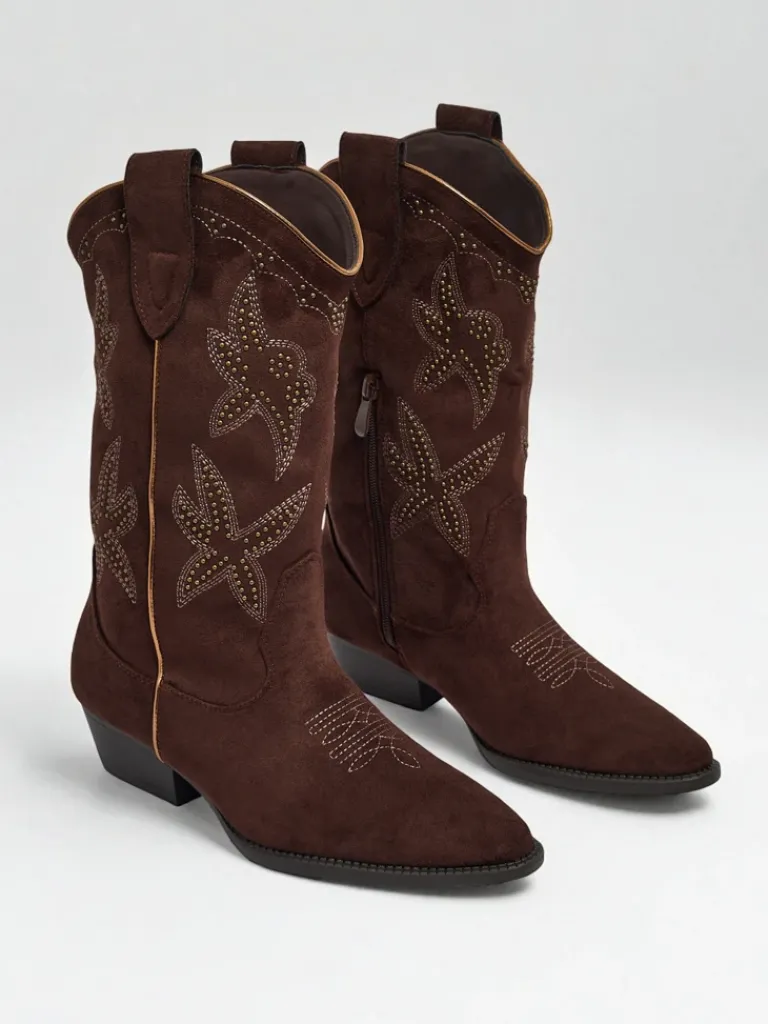 Best Damskie kozaki typu kowbojki Zephira Kozaki Na Płaskim Obcasie|Kozaki Z Ociepleniem