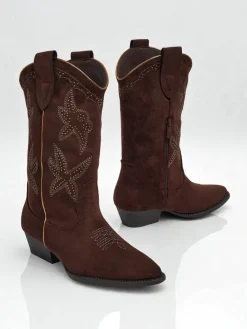 Best Damskie kozaki typu kowbojki Zephira Kozaki Na Płaskim Obcasie|Kozaki Z Ociepleniem