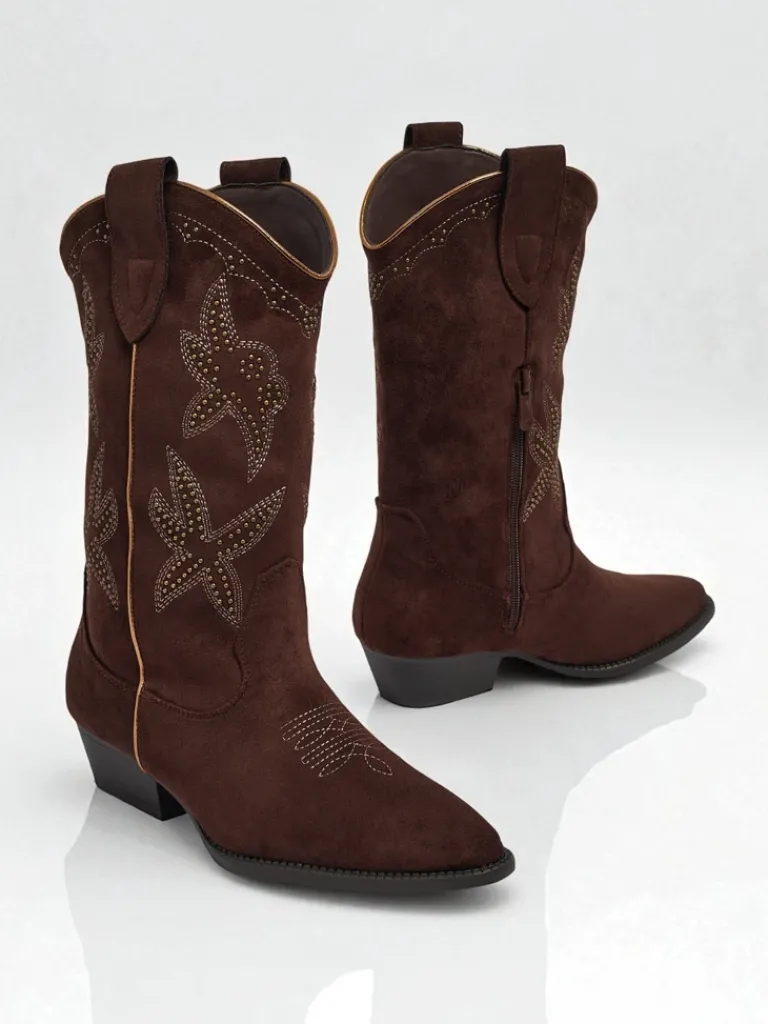 Best Damskie kozaki typu kowbojki Zephira Kozaki Na Płaskim Obcasie|Kozaki Z Ociepleniem