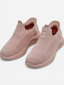 Damskie sneakersy Apollo Rosa – różowe buty slip-on z tkaniny na płaskiej podeszwie Damskie Ugc|Bieganie, Ćwiczenia I Trening