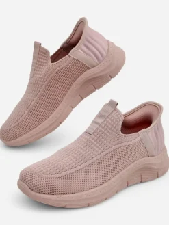Damskie sneakersy Apollo Rosa – różowe buty slip-on z tkaniny na płaskiej podeszwie Damskie Ugc|Bieganie, Ćwiczenia I Trening
