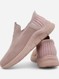 Damskie sneakersy Apollo Rosa – różowe buty slip-on z tkaniny na płaskiej podeszwie Damskie Ugc|Bieganie, Ćwiczenia I Trening