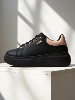 Online Damskie sneakersy Callista czarne platformy ekoskóra Damskie Sneakersy