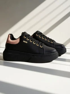 Online Damskie sneakersy Callista czarne platformy ekoskóra Damskie Sneakersy