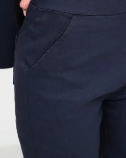 Sale Granatowe damskie ocieplane spodnie typu tregginsy PLUS SIZE - Odzież Legginsy / Tregginsy|Plus Size