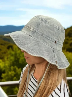 Best Kalos Denimowy Kapelusz Słoneczny Damski – styl antyczny i ochrona UV Damskie Czapki I Kapelusze