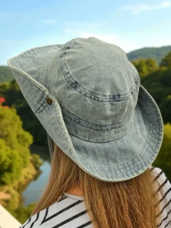 Best Kalos Denimowy Kapelusz Słoneczny Damski – styl antyczny i ochrona UV Damskie Czapki I Kapelusze