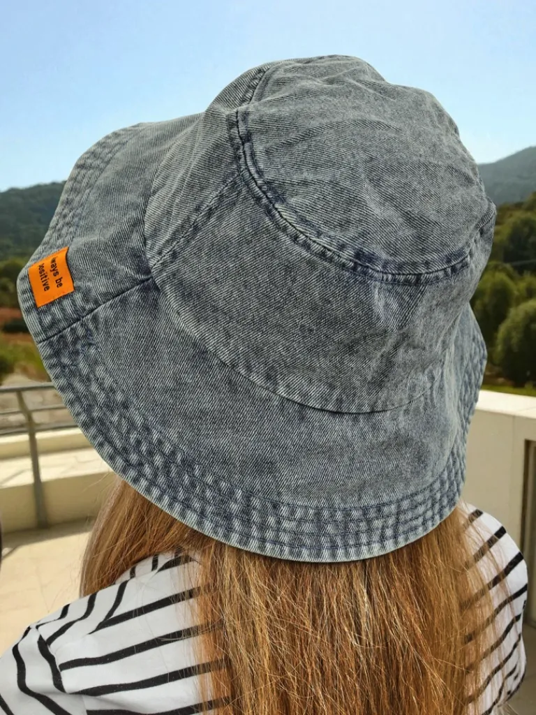 Best Kapelusz damski Athena Denim Look bucket hat z poliestru, wygodny Damskie Czapki I Kapelusze