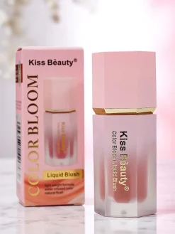 Discount Kiss Beauty Płynny Róż do policzków z gąbeczką kolor SunSet Twarz