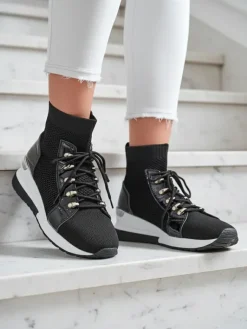 Clearance Klasczne Sneakersy Giulietta Czarne na Koturnie Damskie Sneakersy