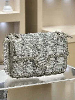 Kopertowa torebka damska z cyrkoniami Zyora Damskie Małe Torebki