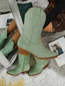 Sale Kowbojki damskie eko zamszowe SpireHush Kowbojki|Botki Bez Ocieplenia