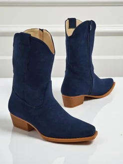 Clearance Kowbojki damskie eko zamszowe SpireHush Botki Bez Ocieplenia|Kowbojki