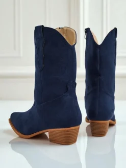 Clearance Kowbojki damskie eko zamszowe SpireHush Botki Bez Ocieplenia|Kowbojki