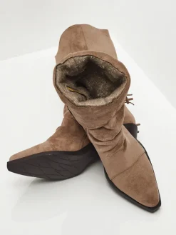 Outlet Kowbojki damskie na obcasie z frędzelkami Selva Botki Z Delikatnym Ociepleniem|Kowbojki