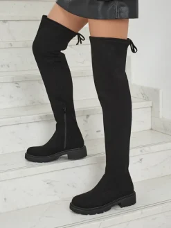 Kozaki damskie za kolano Velmara Kozaki Na Płaskim Obcasie|Kozaki Bez Ocieplenia