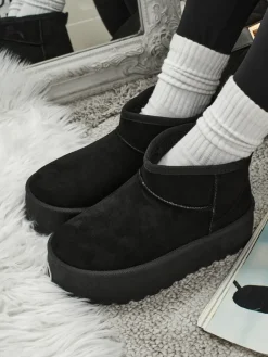 Discount Krótkie buty a'la śniegowce damskie Memi Śniegowce|Botki Na Platformie