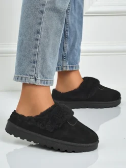 Outlet Krótkie buty a'la śniegowce damskie z futerkiem Velour Fang Śniegowce