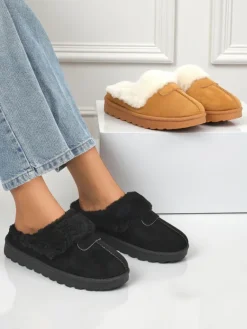 Outlet Krótkie buty a'la śniegowce damskie z futerkiem Velour Fang Śniegowce