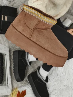 Sale Krótkie buty a'la śniegowce damskie Nymeria Śniegowce|Botki Na Platformie