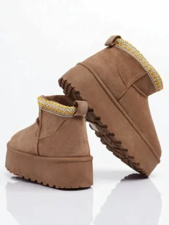 Sale Krótkie buty a'la śniegowce damskie Nymeria Śniegowce|Botki Na Platformie