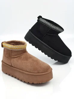 Sale Krótkie buty a'la śniegowce damskie Nymeria Śniegowce|Botki Na Platformie