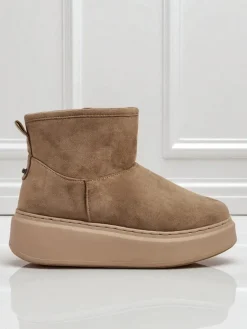 Best Krótkie buty a'la śniegowce damskie z dopinaną cholewką Elizze Śniegowce|Botki Na Platformie