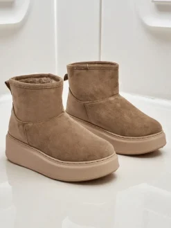 Best Krótkie buty a'la śniegowce damskie z dopinaną cholewką Elizze Śniegowce|Botki Na Platformie