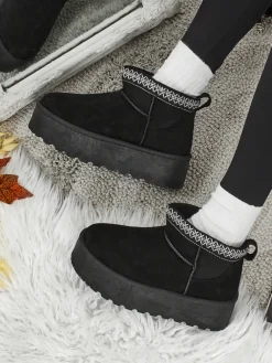 Krótkie buty a'la śniegowce damskie Nymeria Śniegowce|Botki Na Platformie