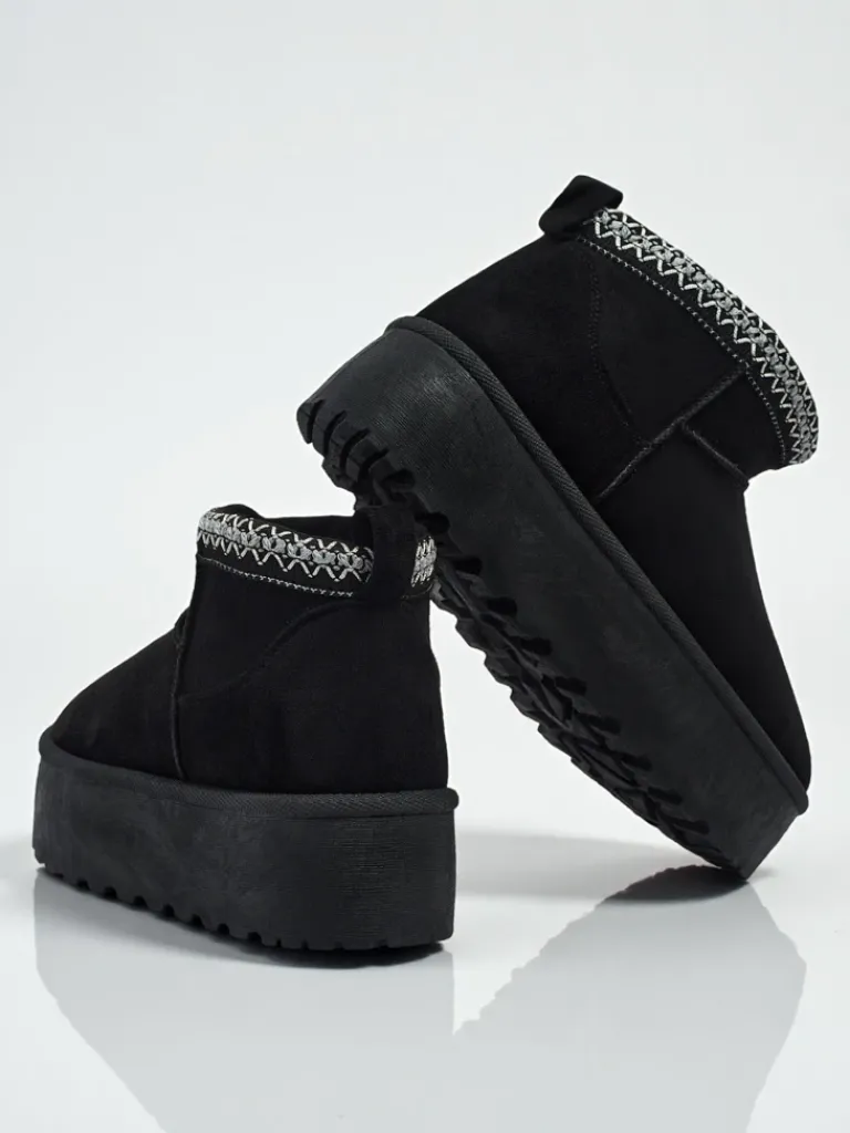 Krótkie buty a'la śniegowce damskie Nymeria Śniegowce|Botki Na Platformie