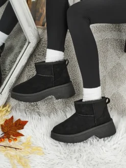 Clearance Krótkie buty a'la śniegowce damskie Liorah Śniegowce|Botki Na Platformie