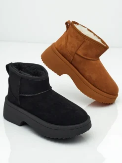 Clearance Krótkie buty a'la śniegowce damskie Liorah Śniegowce|Botki Na Platformie