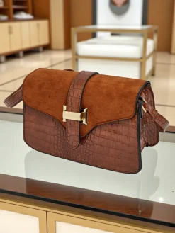 New Lakierowana mała damska torebka z eko skóry Sable Mist Damskie Małe Torebki