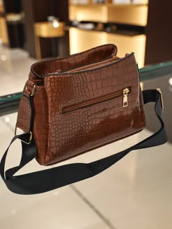 Hot Lakierowana mała damska torebka z eko skóry Midnight Fern Damskie Małe Torebki