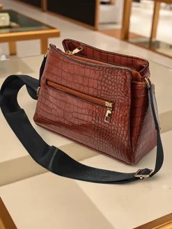 Lakierowana mała damska torebka z eko skóry Midnight Fern Damskie Małe Torebki