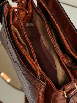 Lakierowana mała damska torebka z eko skóry Midnight Fern Damskie Małe Torebki